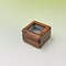 Handmade Black Walnut Wood Ring Box with Glass Lid and Velvet Lining, Minimalist Jewelry Organizer for Engagement, Proposal, Wedding, or Daily Storage, Display Case for Diamond Rings(1 Slots)